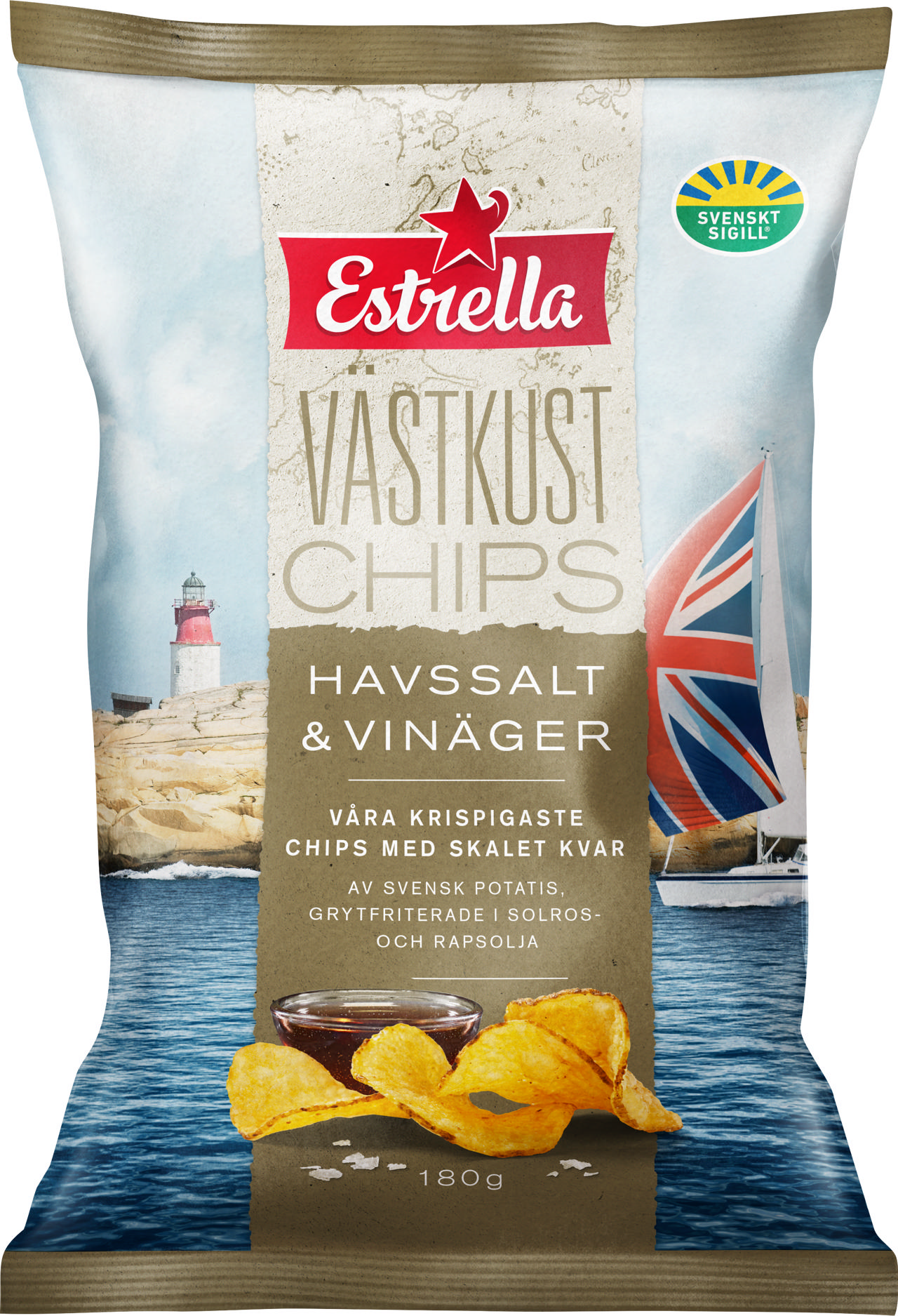 Estrella Västkustchips Salt & Vinäger 180g