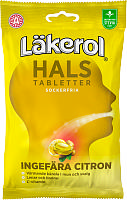 Läkerol Hals Ingefära/Citron 65g